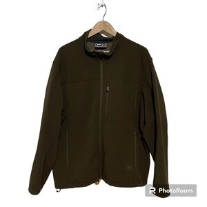 REI Men’s Olive Green Nylon Fleece Zip Up Fall Jacket Coat Size XL
